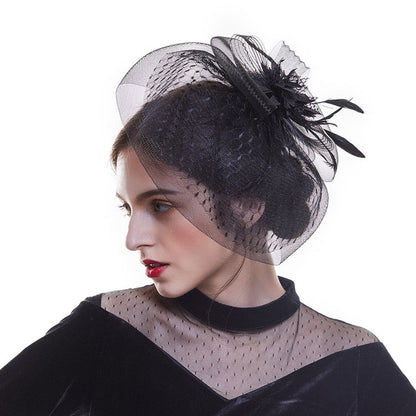 Outtop Fascinators Women Flower Mesh Hat Ribbons And Feathers Headwear