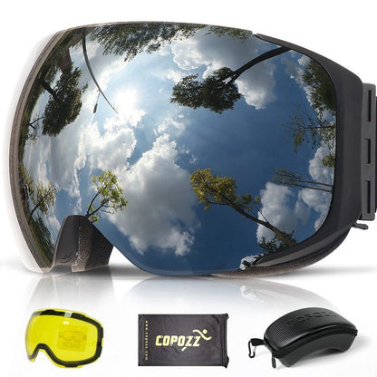 Magnetic Ski Goggles UV400 Anti-fog Glasses