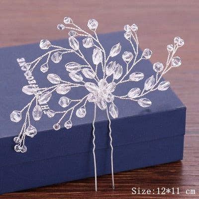 Wedding Hair Pins Pearl Crystal