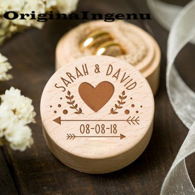 Personalized Rustic Wedding Ring Box