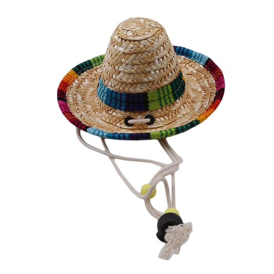 Pet Straw Sombrero Mexican Hat