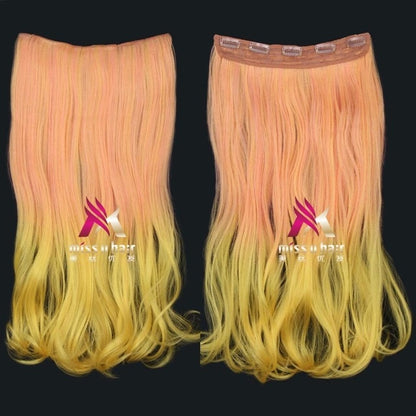 Long Wavy Clip On Hair Extensions Ombre Rainbow