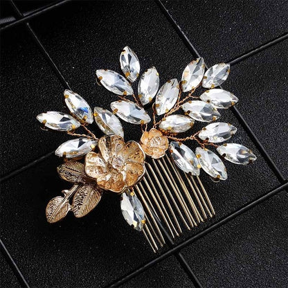 Wedding Crystals Pearls Hair Comb