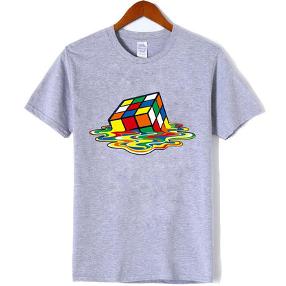 Men Rubiks Cube Design Tshirt Funny Top Tee