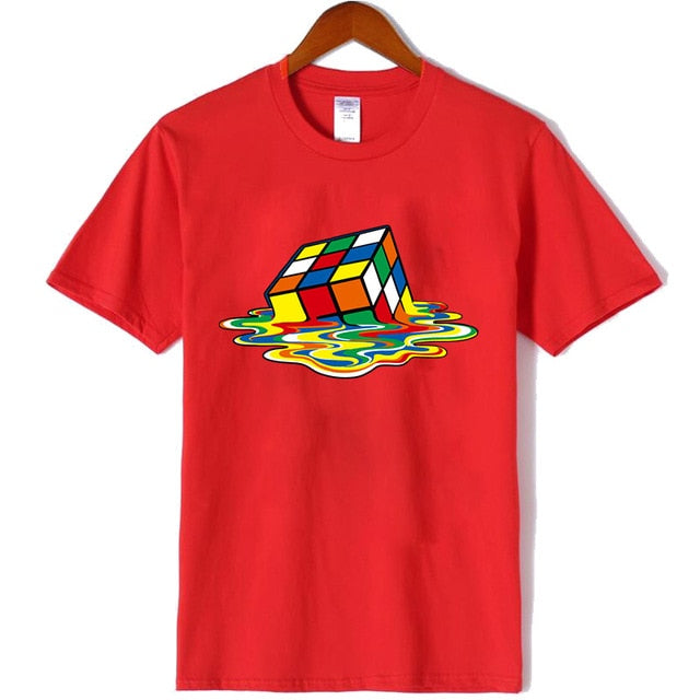 Men Rubiks Cube Design Tshirt Funny Top Tee