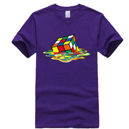Men Rubiks Cube Design Tshirt Funny Top Tee