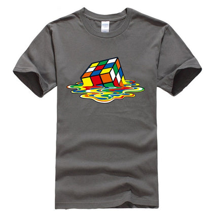 Men Rubiks Cube Design Tshirt Funny Top Tee