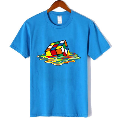 Men Rubiks Cube Design Tshirt Funny Top Tee