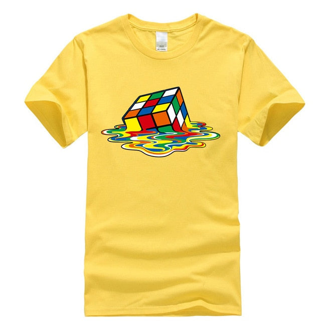 Men Rubiks Cube Design Tshirt Funny Top Tee