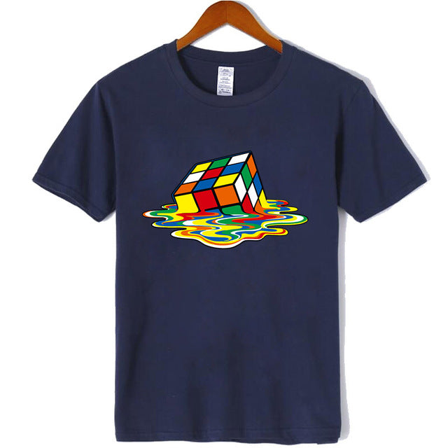 Men Rubiks Cube Design Tshirt Funny Top Tee