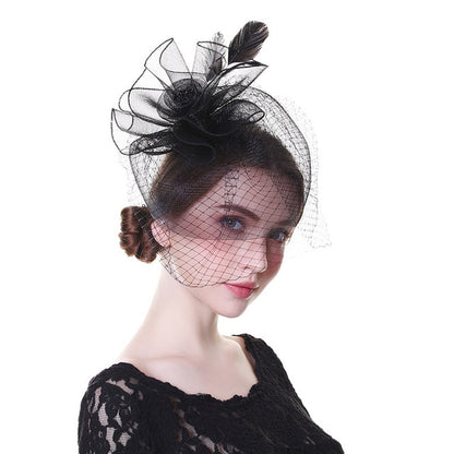 Outtop Fascinators Women Flower Mesh Hat Ribbons And Feathers Headwear