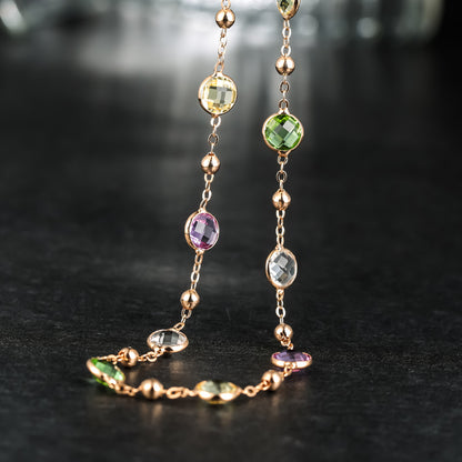 Colorful Choker Chain Long Necklace Crystals from Swarovski