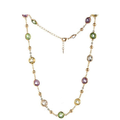 Colorful Choker Chain Long Necklace Crystals from Swarovski