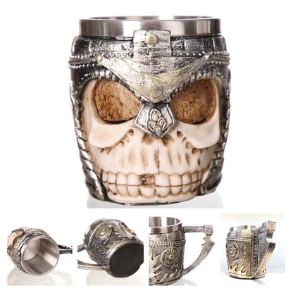 Skull Dragon Resin Stainless Steel Beer Mug