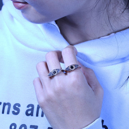 Dazzling Evil Eye Ring Sterling Classic Silver