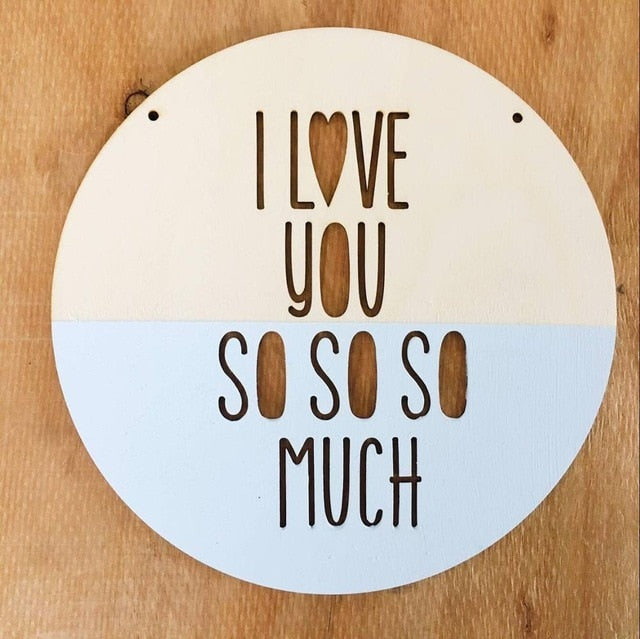 Nordic Wooden I Love You So Much Wall Hanging Decor