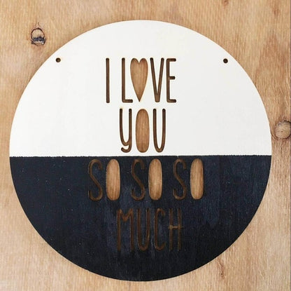 Nordic Wooden I Love You So Much Wall Hanging Decor