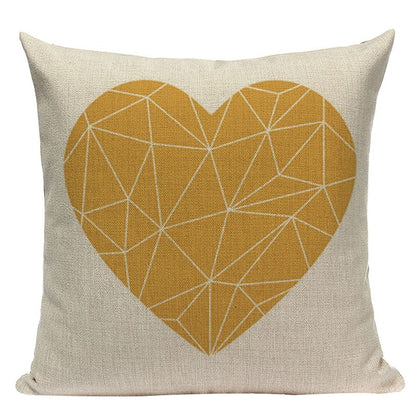 Yellow Pillow Case Geometric Cover Nordic Decor