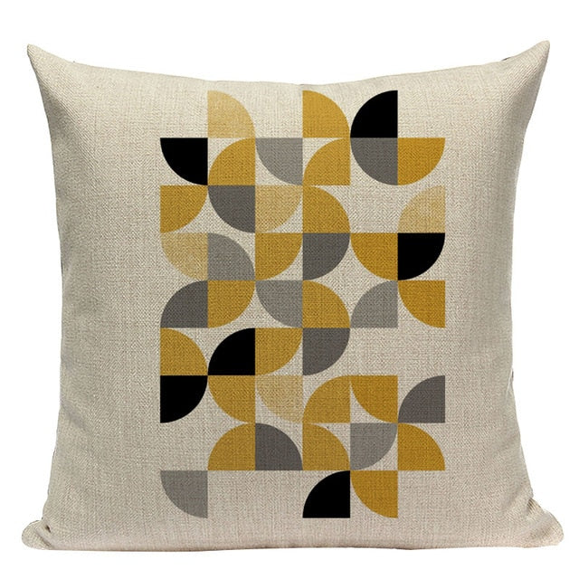 Yellow Pillow Case Geometric Cover Nordic Decor