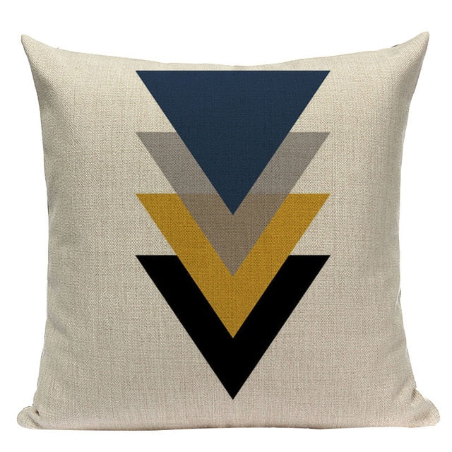 Yellow Pillow Case Geometric Cover Nordic Decor