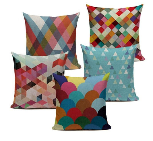 Nordic Retro Pillowcase Vintage Cover Colorful Decor