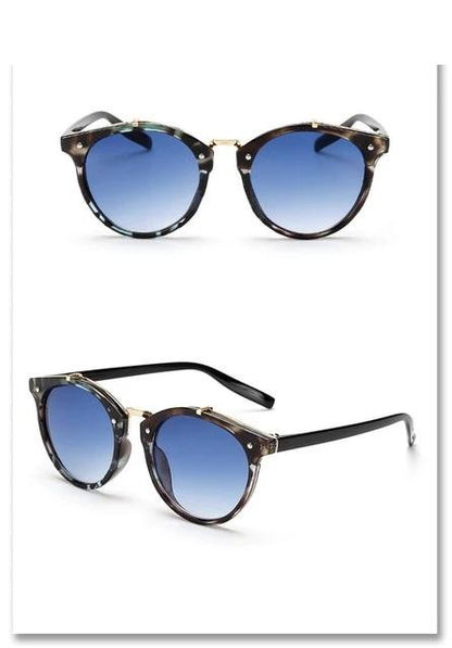 Womens Gradient Round Sunglasses