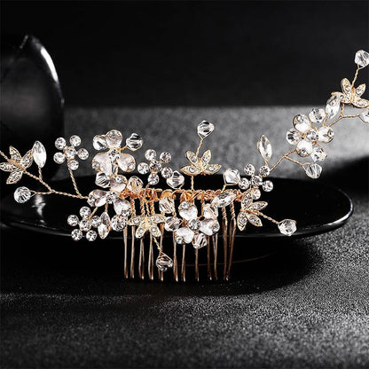 Wedding Crystals Pearls Hair Comb