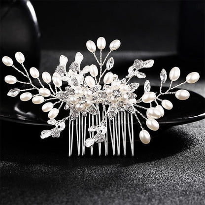 Wedding Crystals Pearls Hair Comb