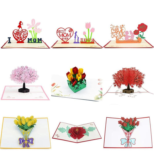 3D Pop Up Mothers Day Flower Greeting Birthday Card