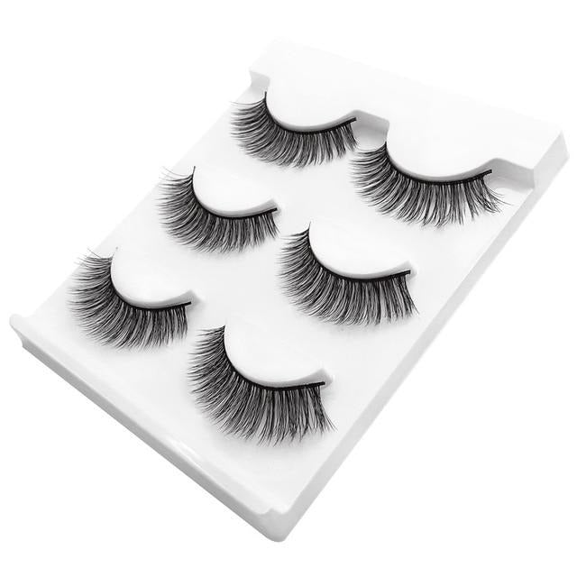 New 3 Pairs Natural False Eyelashes Fake Lashes Long Extension Eyelash