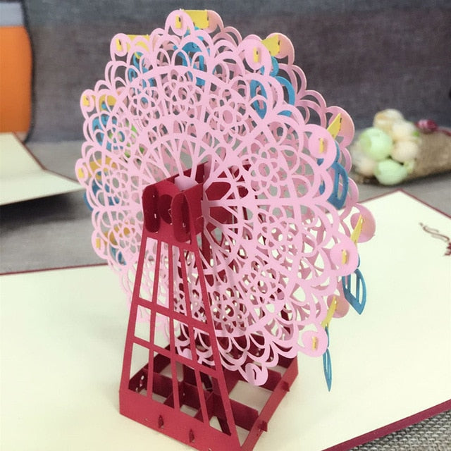 Birthday Love Postcard Greeting 3D Pop Up Cards