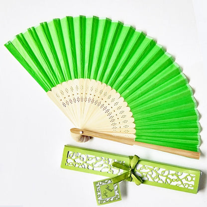 30pcs Personalized Folded Hand Silk Fans