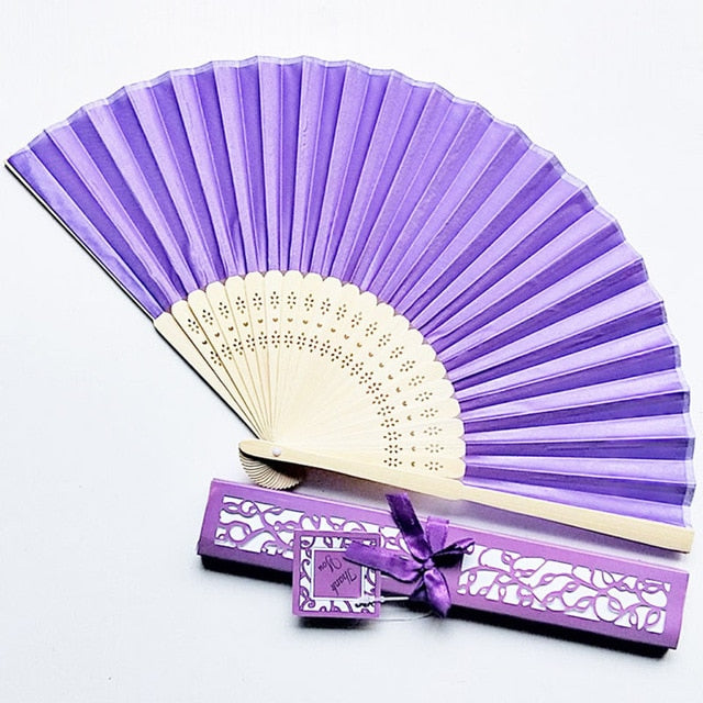 30pcs Personalized Folded Hand Silk Fans