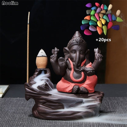 Ceramic Elephant Incense Burner Decor