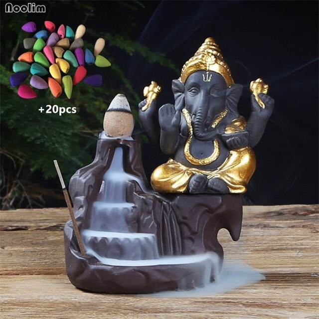 Ceramic Elephant Incense Burner Decor