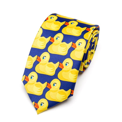 8 CM Width Men Yellow Rubber Duck Necktie Fashion
