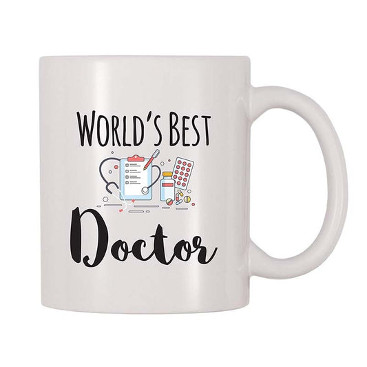 Worlds Best Doctor Coffee Mug Funny Milk cup  11 Ounces Inspirational Gift