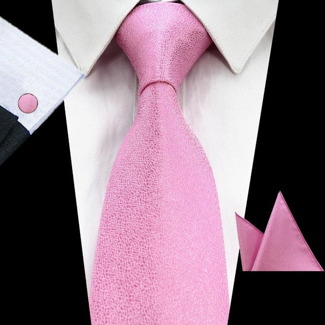New Fashion Silk Tie Men's 8cm Solid Colors