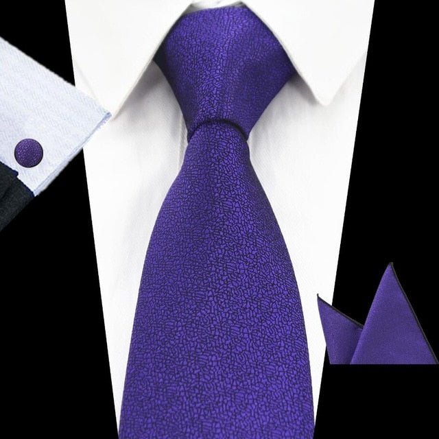 New Fashion Silk Tie Men's 8cm Solid Colors