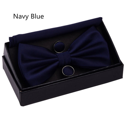 Double Fold Bowties Hanky Cufflinks Gift