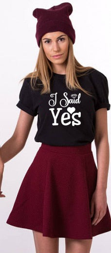 I Said Yes Engagement Matching Couple Tshirt