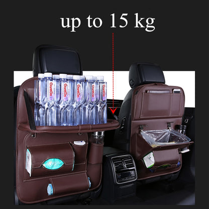 Leather Car Back Seat Table Organizer