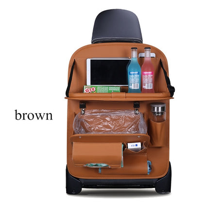 Leather Car Back Seat Table Organizer