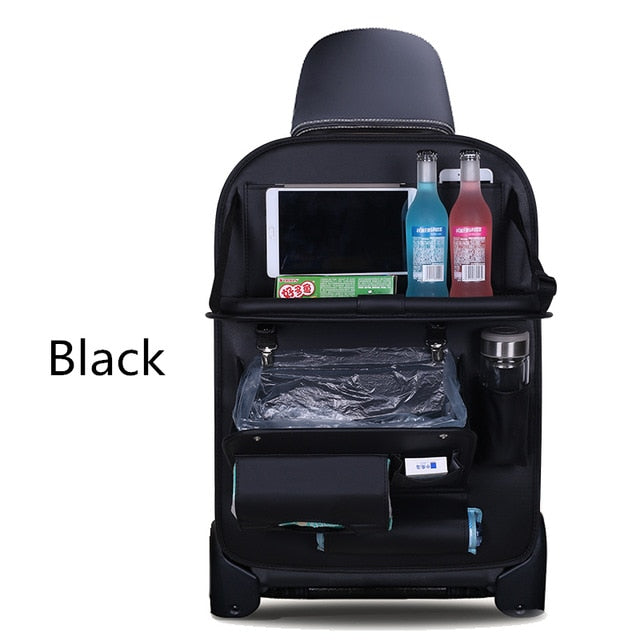 Leather Car Back Seat Table Organizer