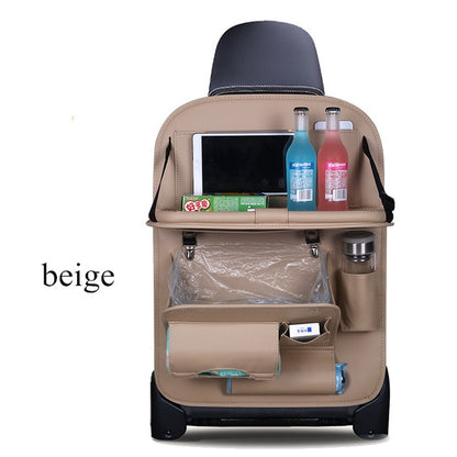 Leather Car Back Seat Table Organizer