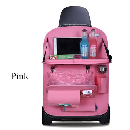 Leather Car Back Seat Table Organizer