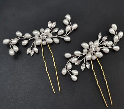 Rose Gold Pearl Crystal Hairband