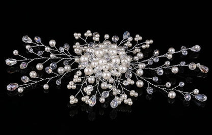 Rose Gold Pearl Crystal Hairband