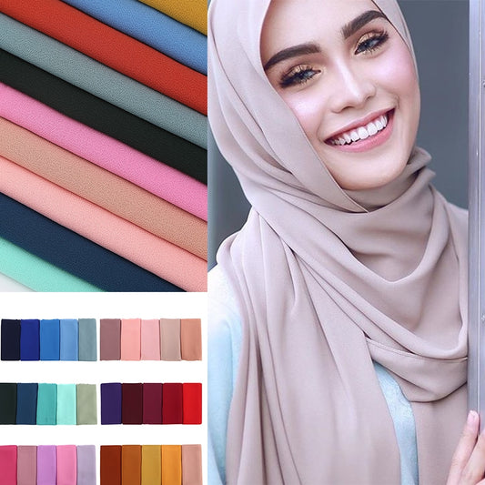 Womens Chiffon Scarf Hijab Wrap Muslim Scarves