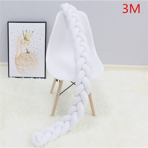 1M/2M/3M Baby Crib Bumper Bed Braid Knot Pillow Cushion  Protector  Room Decor